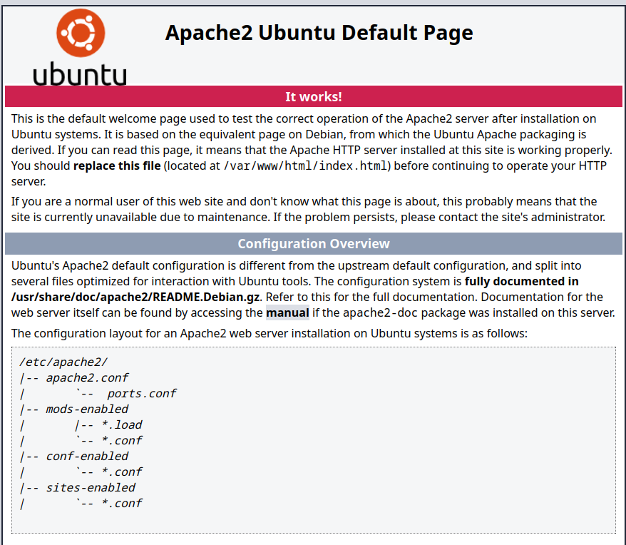 Ubuntu Apache2 default page